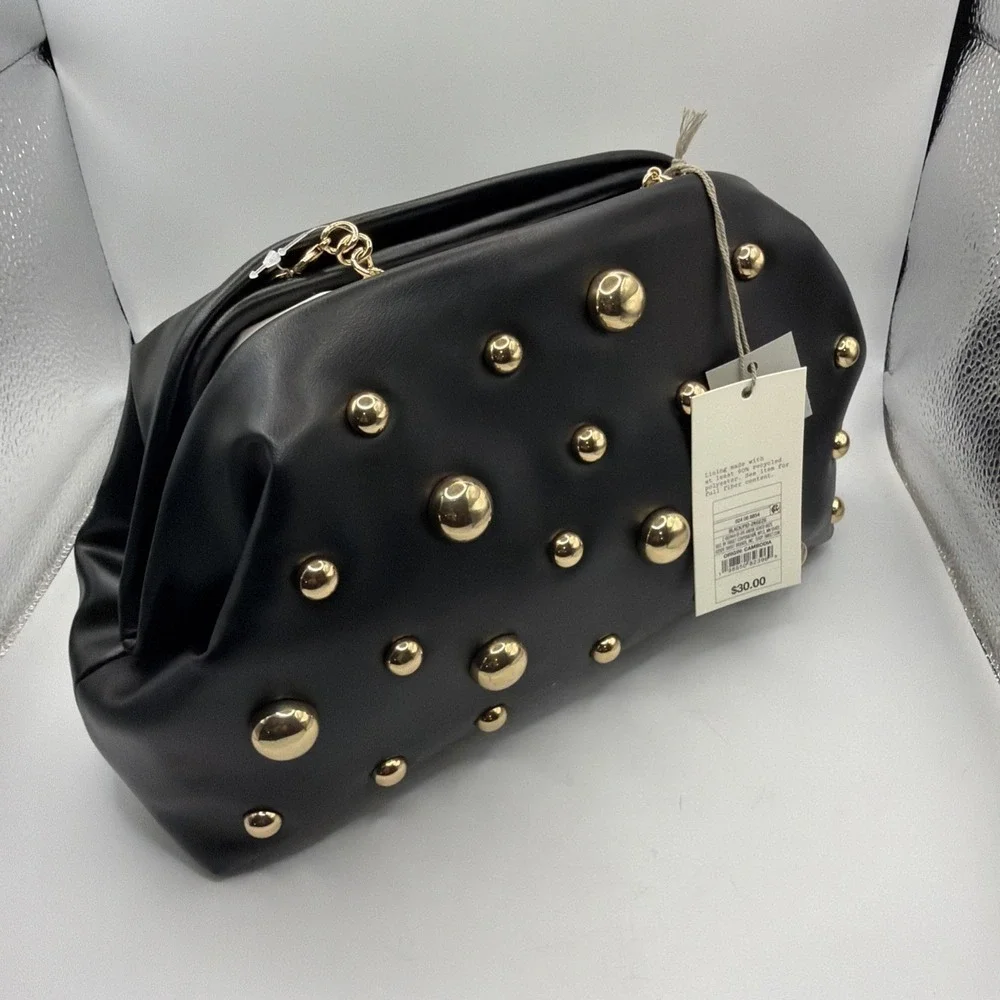 Studded Oversized Clutch - A New‎ Day Black. Brand New